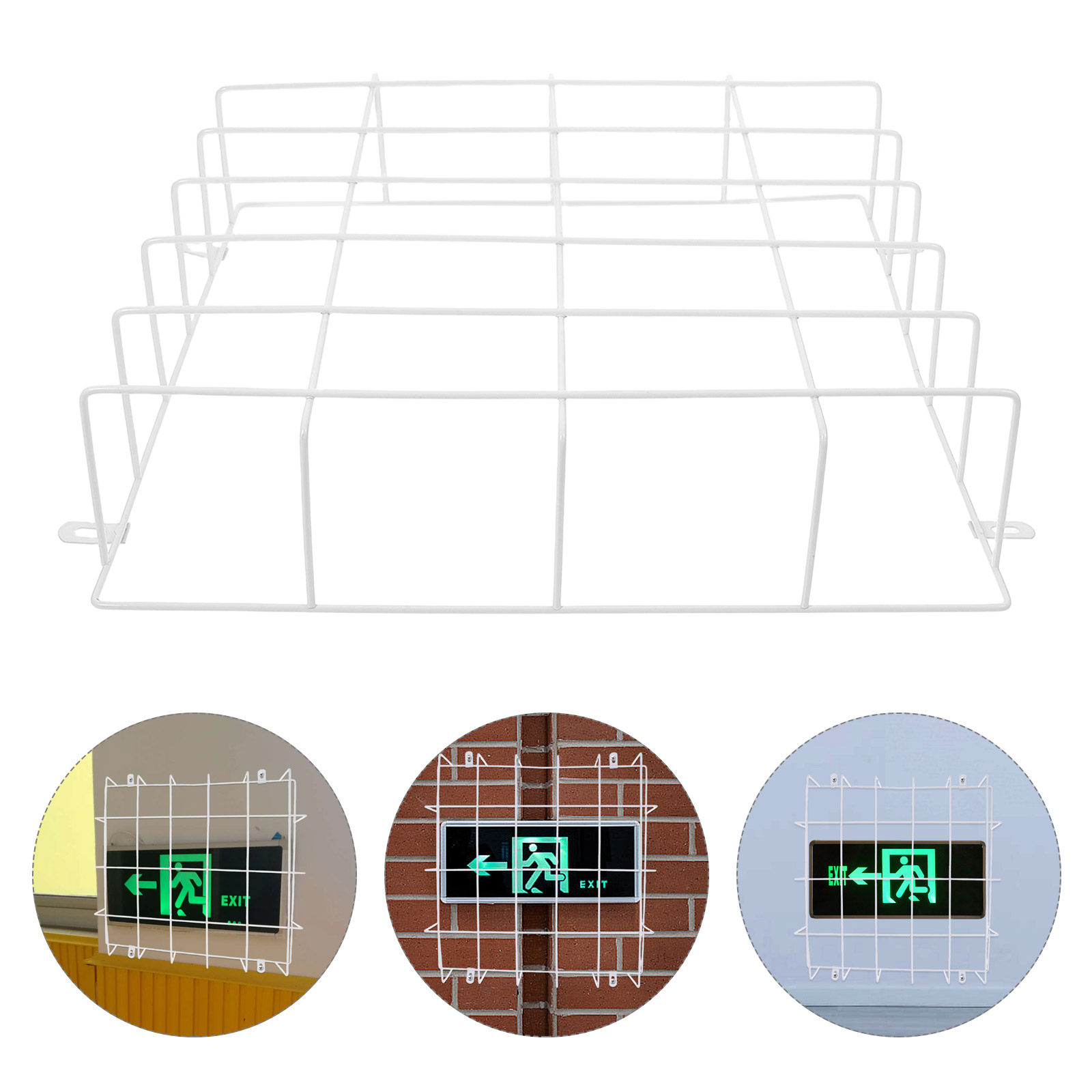 Emergency Exit Sign - Robust Welded Steel Wire Mesh Guard